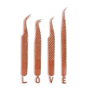 High Quality Professional Private Label 90 Degree Russian Volume Eyelash Tweezers Stainless Steel Grafting Butterfly Charm Solid - Product Image 4