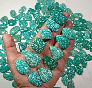 100% cabujones de amazonita azul Natural, piedras preciosas de amazonita verde de alta calidad para la fabricación de joyas, suministro de lote de peras hechas a mano - Product Image 2