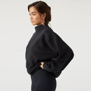 Veste à capuche zippée d'hiver à col haut personnalisée pour femmes sweats à capuche de sport respirants en éponge française à la mode pour femmes - Product Image 2