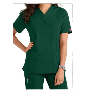 Uniformes Médicos Personalizados Slim Fit, Nuevo Diseño con Cuello en V, Manga Corta, Tela Jersey, Unisex, para Hospitales, Verano/Invierno - Product Image 1
