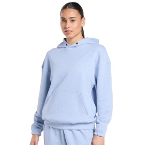 Sweat à capuche polaire chaud et doux de qualité supérieure pour femmes pull d'hiver décontracté sweat poche kangourou imprimé Aqua pâle OEM - Product Image 1
