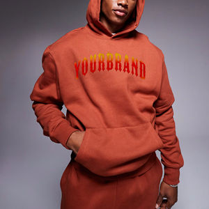 Sudadera con Capucha de Invierno Ecológica de Algodón y Felpa, Corte Regular, con Bolsillo, Hombros Caídos, Personalizable para Hombre - Product Image 3