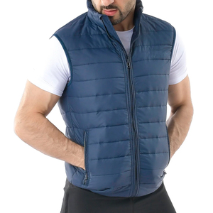 Chaqueta acolchada sin mangas para hombre, ligera, cálida, impermeable, con cremallera, transpirable, a prueba de viento, Impresión de logotipo personalizado - Product Image 3