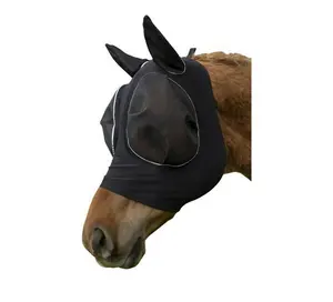 Máscara de malha do cavalo padrão do cuidado preto, máscara voadora com logotipo personalizado