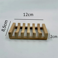 Porte-savon ERKUGO en bambou moderne, écologique et de haute qualité, portable, 8,5x12cm, fabriqué en Turquie, avec rangement pour éponge