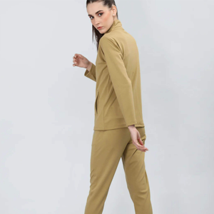 Vente en gros de survêtement à fermeture éclair extensible de haute qualité pour femmes ensemble de vêtements de sport veste à fermeture éclair pantalon de survêtement Gym Fitness course quotidienne - Product Image 2