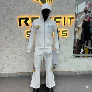 ชุดวอร์มกีฬา Rexfit คุณภาพเยี่ยมสำหรับผู้ชาย แบบหนา พร้อมโลโก้สั่งทำ เสื้อฮู้ดดี้และกางเกงวอร์ม สไตล์สตรีทแวร์ - Product Image 4