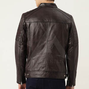 Veste en cuir à manches longues pour hommes de haute qualité Concevez votre propre style de mode avec col montant pour l'hiver au meilleur prix - Product Image 3