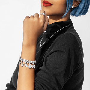 สร้อยข้อมือทองปรับได้ประดับเพชรเทนนิส-สไตล์ฮิปฮอป ของขวัญสำหรับทุกเพศ - Product Image 3