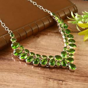 Venta al por mayor verde peridoto 925 medallón de plata esterlina curación collar de piedras preciosas único delicado colgante de plata regalo para ella - Product Image 2