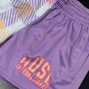 Shorts de rugby en polyester pour hommes, personnalisés, avec poches zippées, sublimés, unisexes, avec double couture, ODM - Product Image 4