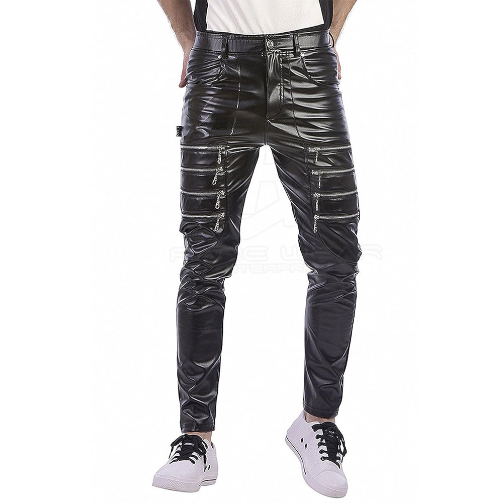 Tight leather joggers hotsell