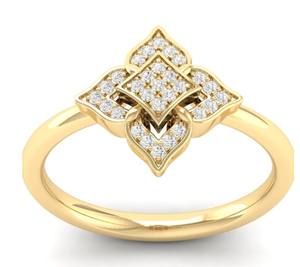 Bague de fiançailles personnalisée en or jaune 14 carats avec pavé pour bague CVD personnalisée en diamant taillé rond certifié VVS de laboratoire GIA - Product Image 1