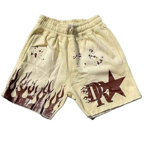 Wholesale High Street Acid Wash 100%Cotton Custom Screen Printing Logo Length Shorts Quick Dry Eco-Friendly 220 GSM - Product Image 1