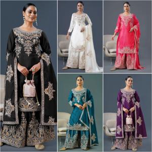 Handcrafted <b>Pakistani</b> Salwar Kameez With Embroidery Work and Designer Sleeves for Weddings Available in Bulk Quantity - Product Image 6