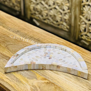 Plateau en incrustation d'os d'Inde, plateau rectangulaire en bois et marbre pour servir les aliments en cuisine, occasions spéciales, fabriqué en nacre - Product Image 4