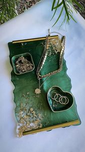 Bandeja de servicio epoxi de resina hecha a mano HADLES, elementos esenciales de cocina únicos para el hogar, restaurante, Hotel, servicio decorativo Tra - Product Image 5