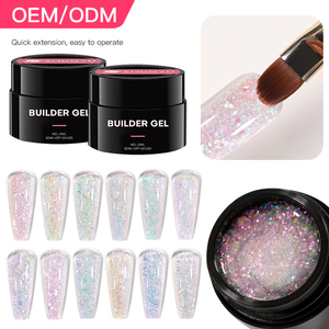 Kit de gel poly pour ongles, 50 ml, paillettes françaises, marque privée, sans TPO, extension <span class=keywords><strong>semi</strong></span>-permanente, construction UV - Product Image 2