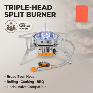 Réchaud de camping portable pliable mini à gaz <span class=keywords><strong>butane</strong></span> haute puissance, brûleur à évaporation pour faire bouillir l'eau, appareil de cuisson à allumage, en métal - Product Image 1