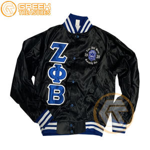 เสื้อแจ็กเก็ตทีมโรงเรียน Zeta phi Beta เสื้อแจ็กเก็ตสโมสรผ้าซาตินปักตราและมีตัวอักษรละเอียดกว่ากำหนดเอง - Product Image 6