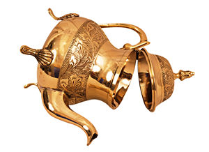 IndianArtVilla Théière en laiton pur gaufré au design traditionnel avec couvercle pour servir, 750 ml - Product Image 3