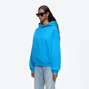 Quickdry Oversized Pullover Hoodie para mujer Loose Fit Drop Shoulder Patrón sólido Impresión de logotipo personalizado Servicio OEM disponible - Product Image 3