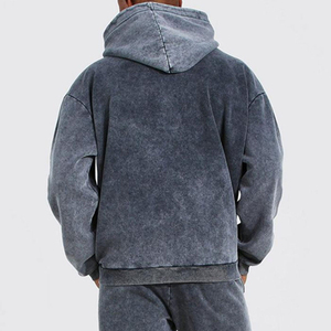 Conjunto de Sudadera con Capucha Oversize para Hombre, Algodón French Terry, Joggers Casuales, Color Sólido, Ropa Urbana de Otoño, Transpirable - Product Image 4