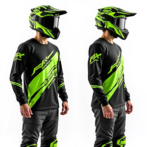 Camiseta de carreras de Motocross para hombre, manga larga, transpirable, a prueba de viento, personalizada, ATV, ropa deportiva para bicicleta, % poliéster, ajuste perfecto - Product Image 1