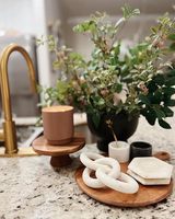 Best-seller Chaîne de marbre Décoration intérieure Fait à la main Luxe Pierre naturelle Accent décoratif Pièce de décoration intérieure moderne