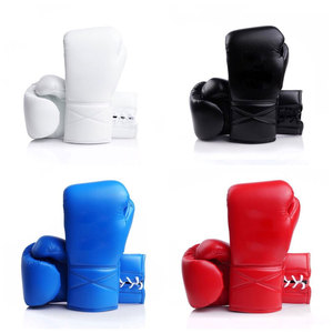 Guantes de Boxeo de Cuero de Alta Calidad con Cordones, Transpirables, Ligeros, Unisex, para Venta al Por Mayor - Product Image 1
