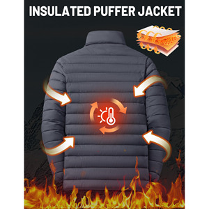 Veste d'hiver pour homme en duvet matelassé amovible coupe-vent personnalisée, veste en chenille brodée, veste gonflée à bulles pour homme - Product Image 3