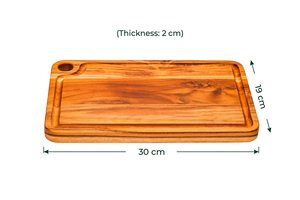 KSN Élégante planche à découper en bois d'acacia Plateau de service Conception réversible rectangulaire efficace pour la présentation de hachage à double usage - Product Image 3