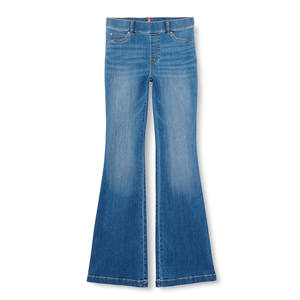 กางเกงยีนส์ขาบานสำหรับผู้หญิงระบายอากาศได้ดีดีไซน์ใหม่สำหรับผู้หญิงกางเกงเดนิมขาบานออกแบบโลโก้ได้ตามต้องการ - Product Image 1