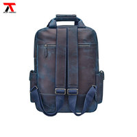 Mochila de Viaje Unisex de Cuero Genuino con Paneles y Logotipo Personalizado, Hecha a Mano, de Gran Capacidad, para Portátil, Estilo Vintage