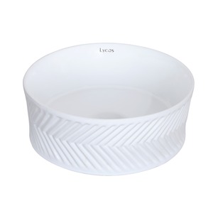 อ่างล้างจานเซรามิกสีขาวมันวาวทรงกลมที่มีรูปร่างเพรียวบางเหมาะสำหรับเคาน์เตอร์และของตกแต่งห้องน้ำผู้จำหน่ายอินเดีย - Product Image 2