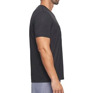 T-shirt en polyester et coton respirant pour hommes, t-shirts d'été extensibles à manches courtes, t-shirts de sport décontractés à séchage rapide pour hommes, vente en gros - Product Image 3