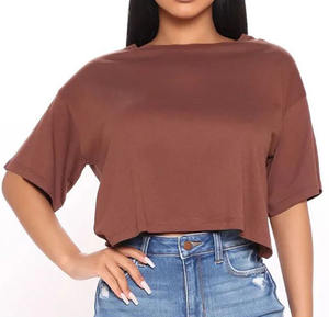 Top Corto de Mujer de la Mejor Calidad, Camisetas sin Mangas Transpirables de Punto 100% Algodón, Manga Corta, Precio Bajo al por Mayor 2026 - Product Image 4