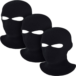 Bonnet tricoté 100% coton chaud d'hiver avec logo personnalisé masque de ski 3 trous cagoule pour femmes pour le voyage-MAK 2025 - Product Image 4
