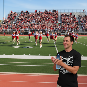T-shirt da papà barbuto per cheerleading: migliore del normale per le promozioni del papà cheerleader - Product Image 3
