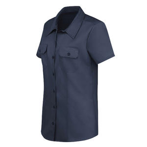 Camisas de trabajo de manga corta profesionales personalizadas para mujer, blusa de uniforme de negocios de oficina con bordado de impresión de logotipo - Product Image 3