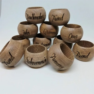 Wooden <b>Napkin</b> Ring Set of 11 Acacia Wood Tissue Ring - Product Image 5