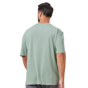 T-shirt de sport pour homme, coupe classique, col rond, motif géométrique, écologique, respirant, en tricot de spandex/coton, en vrac - Product Image 3