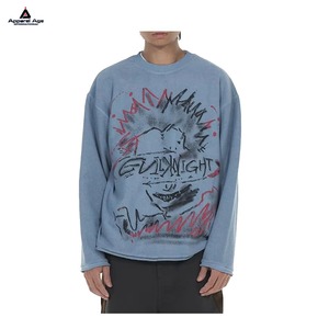 Fabricante directo-Sudaderas de cuello redondo con estampado de pantalla de bordado personalizado para hombre con capucha gruesa Boxy Fit sudaderas con capucha de invierno - Product Image 2