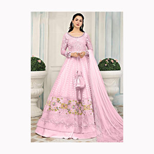 2024 pesado estilo indio pakistaní Lehenga Choli Net con trabajo bordado Salwar Kameez traje para mujeres Vestido de estilo musulmán indio - Product Image 2