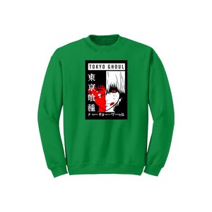 Colección de Anime 100%, sudadera de algodón con estampado de bolsillos para mujer, Polar, informal, de invierno, con cuello redondo, tejido frontal, serigrafía - Product Image 1