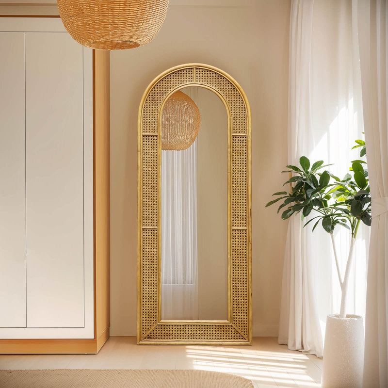 Vintage Modern Luxury Rattan Mirror - Perfect Decor Piece