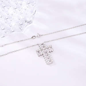 Collar de Plata de Ley 925 con Colgante de Cruz de Moissanita Chapada en Plata, Estilo Hip Hop, Cristal de Hielo, para Hombre y Mujer, Joyería de Alta Gama - Product Image 1