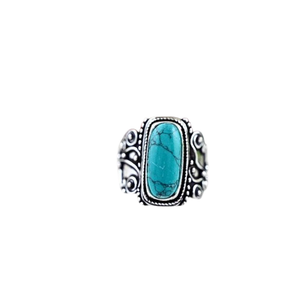 Anillo clásico joyería para mujer plata estilo bohemio joyería 925 plata esterlina turquesa piedra preciosa anillo hecho a mano regalo para esposa - Product Image 1