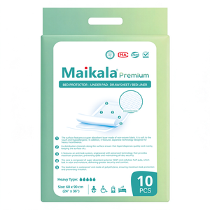 Maikala Premium Disposable Underpads Waterproof <b>Bed</b> Protector 60x90cm Super Absorbent Leak Proof Draw Sheet - Product Image 6