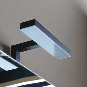 75cm White Floor-<b>Standing</b> Bathroom Cabinet with Matt <b>Black</b> Details Sink Mirror Ravenna <b>Lamp</b> - Product Image 4